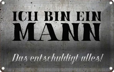 Produktbild von vianmo Blechschild 20x30 cm ich bin ein Mann Spruch Zitat
