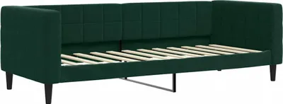 Zdjęcie produktu dla vidaXL Łóżko dzienne ciemnozielone 80x200 cm aksamitne