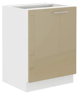Produktbild von Unterschrank 60 Lara Cappuccino Hochglanz + Weiß Küchenzeile Küchenblock Küche