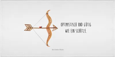 Produktbild von Mr. & Mrs. Panda Handtuch Sternzeichen Schütze - Weiß - Geschenk, Geburtstag November, Flauschtuch, frottee, gesichtstuch, Dezember, gesichtshandtuch, Schützenfest