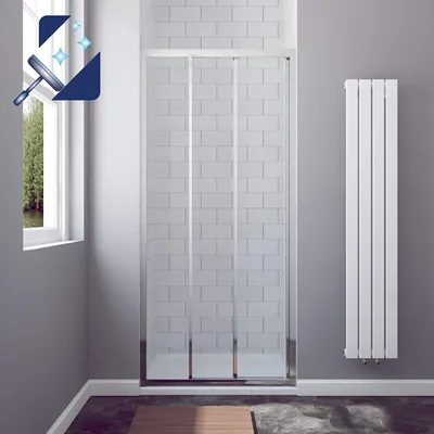 Produktbild von AQUABATOS 80 x 195 cm Duschtür Duschabtrennung Duschwand Glas Nischenschiebetür Schiebeglastür Schiebetür 3 Teilig 6mm Nano Klarglas