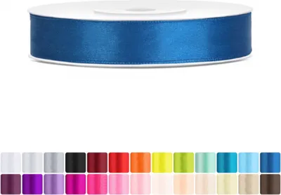 Produktbild von Satinband 12mm Blau - 25 Meter Rolle Geschenk- & Schleifenband