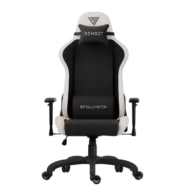 Produktbild von Sense7 Spellcaster FUKU Gamingstuhl, Gaming Sessel, Bürostuhl, Ergonomisch Schreibtischstuhl, Drehstuhl mit Kopfstützen bis zu 150 kg, Schwarz-Beige