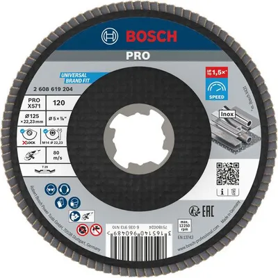 Produktbild von PRO X571 Fächerschleifscheibe X-Lock, abgewinkelt, 125 mm, K120