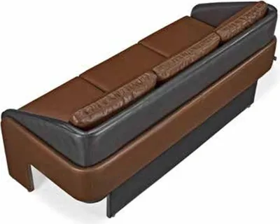 Produktbild von Braun-Schwarzer Dreistzer Exklusive Polstermöbel Designer Ledercouch