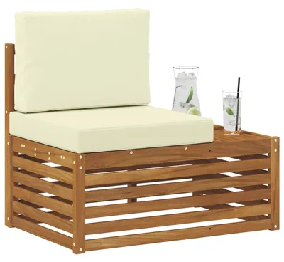 Image de vidaXL Canapé d'extérieur Naturel 91 x 63 x 73 cm Bois massif Acacia