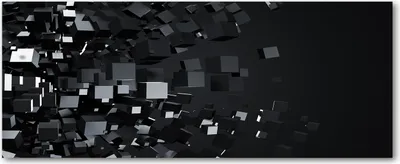 Produktbild von Tulup® Glas-Bild Wandbild aus Glas - 125x50 - Wandkunst - Wandbild hinter gehärtetem Sicherheitsglas - Dekorative Wand für Küche & Wohnzimmer  - Kunst: modern & klassisch - 3D-Abstraktion - Schwarz