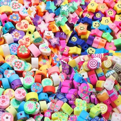 Image de Perles en plastique pour bracelets d'enfants, 300 pièces, multicolores, à coudre