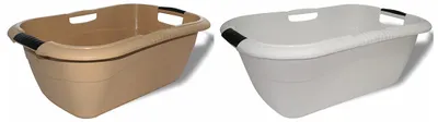 Produktbild von Wäschewanne beige/weiß 59x40x23 cm EUROHOME® – aus Kunststoff – unverzichtbarer Helfer im Haushalt