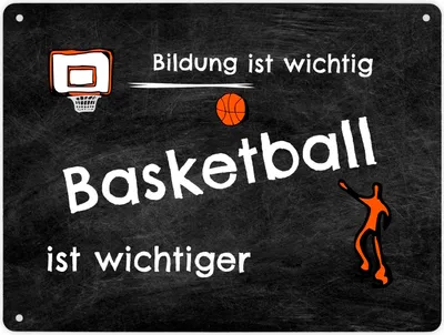Produktbild von Basketball Metallschild - Bildung ist wichtig Basketball ist wichtiger Schild