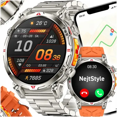 Zdjęcie produktu dla Smartwatch Męski GPS Rozmowy Zegarek Menu PL Chat GPT 650 mAh Sport Smart