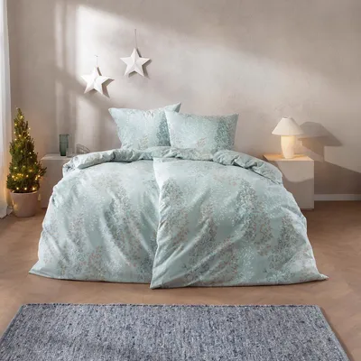 Produktbild von Estella Feinflanell Bettwäsche Merano eisblau 155x200 cm + 80x80 cm