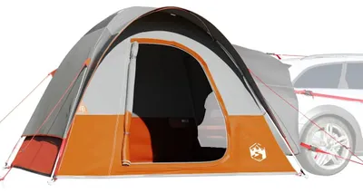 Image de vidaXL Tente de voiture 4 personnes Gris et orange Imperméable