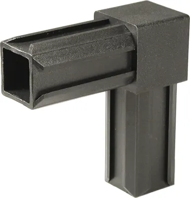 Image de Alberts 859831 Raccord de tube XD, 90°, plastique, noir, 20 x 20 x 1,5 mm, set de 10 pièces
