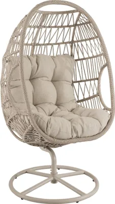 Produktbild von di volio Gartensessel ORTA - beige, Lounge Sessel aus PE-Rattan mit Stahlgestell, bequem & wetterfest