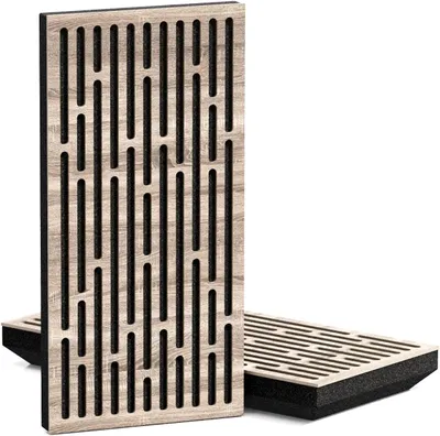Immagine prodotto di Confezione da 4 – Pannelli acustici K1 fonoassorbenti, sottili, per la diffusione del suono | 50x25 cm | Riflessione | Spessore: 53 mm | Colore: Sonoma