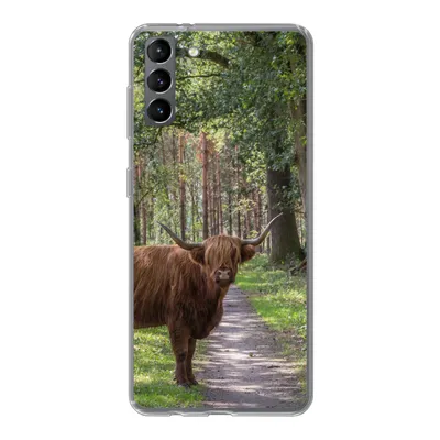 Produktbild von MuchoWow® Handyhülle Schutzhülle Hülle für Samsung Galaxy S21 Plus Schottischer Highlander - Kröte - Baum Silikon Softcase Handy Hülle - Handy-Tasche