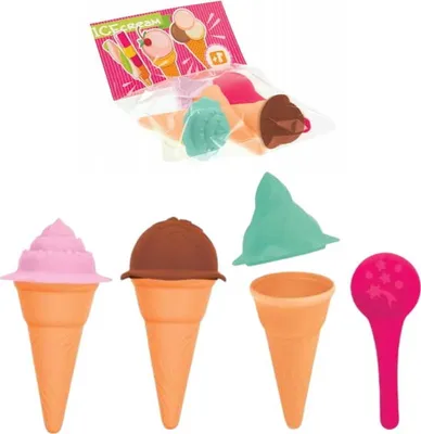 Produktbild von Mochtoys | Sandspielzeug Set - Eisformen 3 Stück - Bunt - Kreative Sandspiel Abenteuer