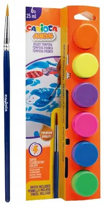 Produktbild von Carioca Mega Posterfarben Neon 6 Farben Set