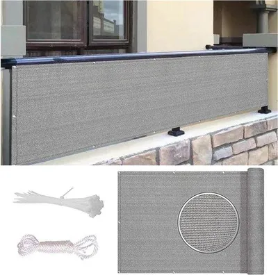 Productafbeelding van Balkonscherm - Privacyomheining - Meer privacy - UV-bescherming - 85x600cm - Grijs