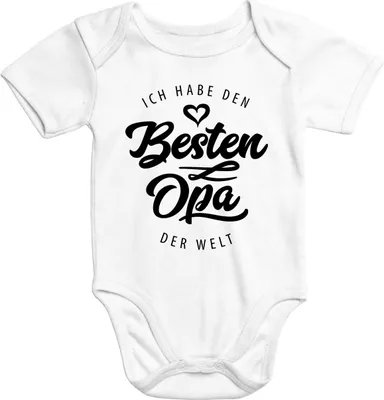 Produktbild von Kurzarm Baby Body Ich habe den besten Opa der Welt Spruch Geschenk Strampler Baumwolle Moonworks® weiß 0-3 Monate