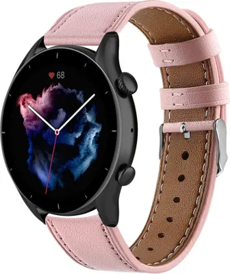 Produktbild von Strap-it Amazfit GTR 3 (Pro) Armband Leder (Rosa)