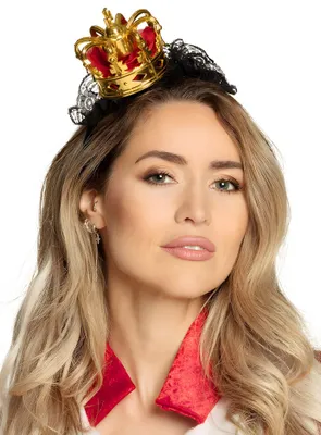 Produktbild von Haarreif im Diadem-Stil mit goldener Krone für Königinnen und Prinzessinnen