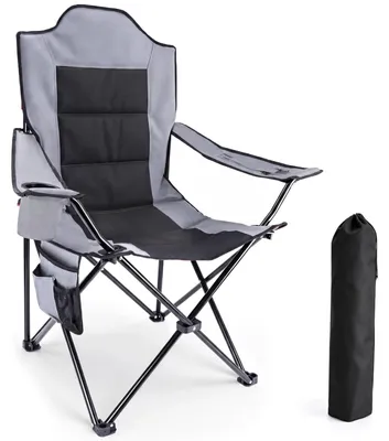 Produktbild von Omgoods – Bequemer, zusammenklappbarer Campingstuhl mit hoher Rückenlehne – Tragfähigkeit: 150 kg