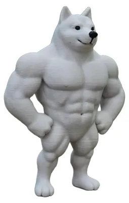 Produktbild von 3D-gedruckte Muskelhund-Figur aus Kunststoff – Dekoration für Zuhause, Büro oder Schreibtisch – Geschenk für Fitnessbegeisterte