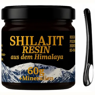 Produktbild von Shilajit Resin Mumijo - Shilajit Harz aus dem Himalaya - 60g - von MyVitalityPlus - 70% Fulvinsäure - Germany