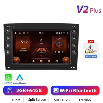 Immagine prodotto di Per Renault Megane II 2002–2009 - Autoradio Android 2-DIN - Display da 17,8 cm - CarPlay - 2+64 GB - Android 13 - GPS e RDS