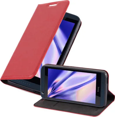 Produktbild von Cadorabo Hülle für HTC Desire 626G Schutz Hülle in Rot Handyhülle Etui Case Cover Magnetverschluss