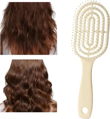Productafbeelding van Haarkam Krullend Haar - Ontwarrende Borstel - Dagelijks Stylen - Flexibele Borstelharen - 23.5 cm - Zwart