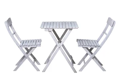 Produktbild von SIT Möbel Outdoor-Sitzgruppe | 2 Stühle, 1 Tisch | zusammenklappbar | Akazie-Holz grau | 19002-00 | Serie GARTEN