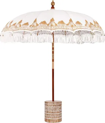 Zdjęcie produktu dla vidaXL Parasol balijski z podstawą kremowy 215 x 215 x 260 cm