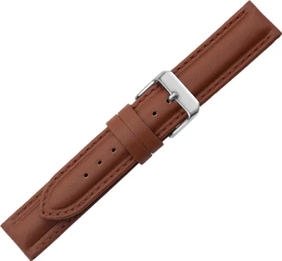 Produktbild von Minott > Uhrenarmband > Kalbsleder gepolstert braun > Wasserabweisend, Stegbreite:20mm, Schließe:Silbern