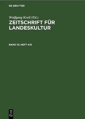 Produktbild von Zeitschrift für Landeskultur. Band 10, Heft 4/6