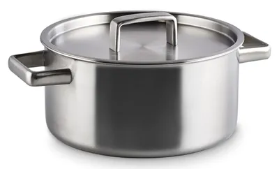 Image de Casserole en acier inoxydable avec couvercle 22 cm