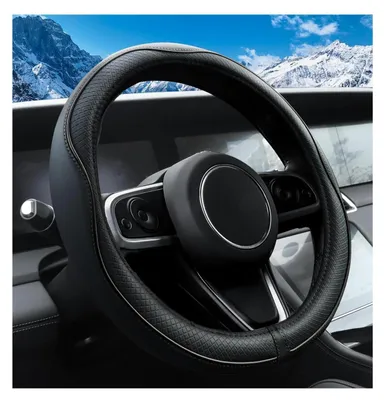 Obrázok produktu pre Poťah na volant z mikrovlákna, čierna farba, priemer 37-38 cm, protišmykový