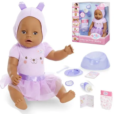 Produktbild von Interaktive Baby Born Puppe 9 Funktionen-Füttert, Töpfchen, Weint, Ohne Batterien