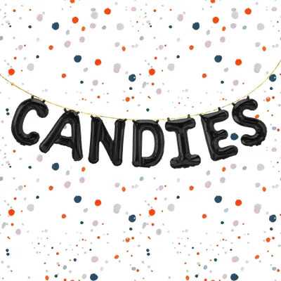 Immagine prodotto di Palloncino in foil con scritta Candies, nero, circa 40 cm, per gonfiaggio ad aria