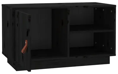 Produktbild von vidaXL TV-Schrank Schwarz 70x34x40 cm Massivholz Kiefer