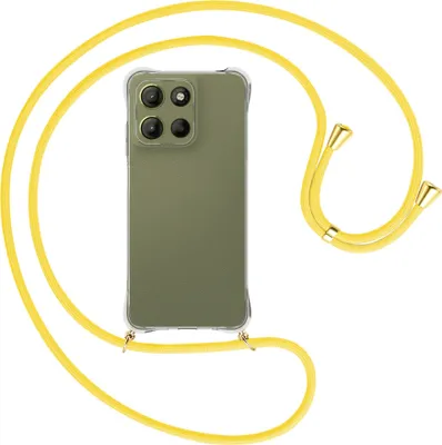 Produktbild von Handykette Backcover-Schutzhülle mit Band (Metall goldfarben) für Motorola Moto G15 - gelb
