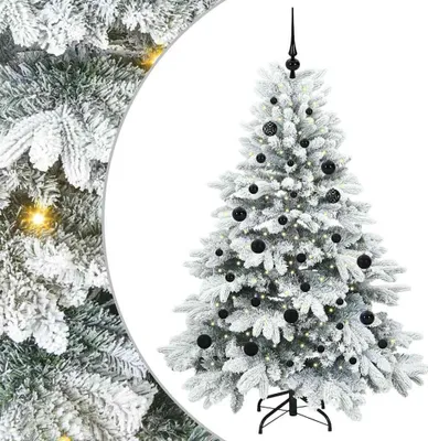 Image de vidaXL Sapin de Noël artificiel avec 150 LEDs Blanc 150 cm PE et PVC