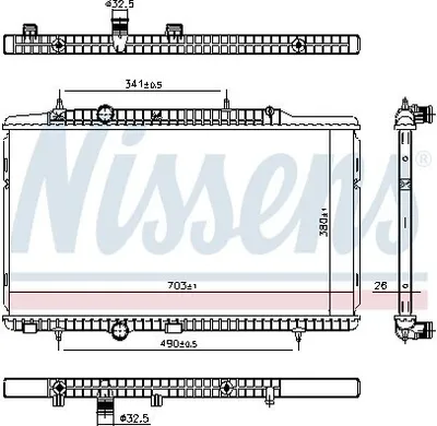 Zdjęcie produktu dla Chłodnica, chłodzenie silnika NISSENS 606405