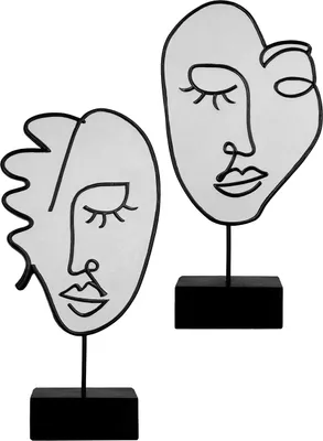 Zdjęcie produktu dla Gilde Skulptur, "Visione", Gesichtsmotiv, Kunstharz, weiß, L. 7 cm, B. 19 cm, H. 36.5 cm 37191 4063387371916 2 Stück (2-fach sortiert)