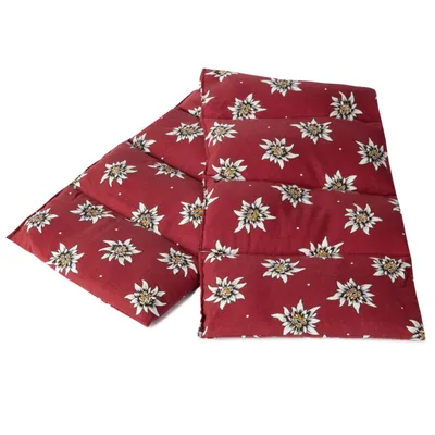 Produktbild von Kirschkernkissen 75x20cm groß 8-Kammer, Blume-Edelweiß - Wärmekissen, Körnerkissen, extra lang