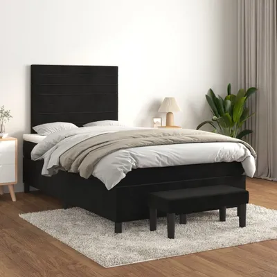 Imagen del producto de Maison Exclusive: Base de cama con somier y colchón, color , 120 x 200 cm, tapizada en terciopelo