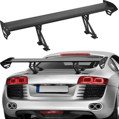 Image de Aileron de voiture VEVOR GT Wing, aileron universel de 43,3 pouces avec pont unique, aluminium léger réglable, aileron arrière de voiture, aileron de course BGW/JDM Drift noir
