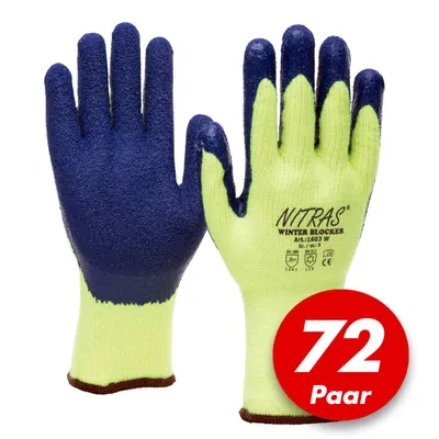 Produktbild von NITRAS 1603W Winter Blocker Winterhandschuhe Arbeitshandschuhe - verschiedene Größen - Set 72 Paar Größe:10